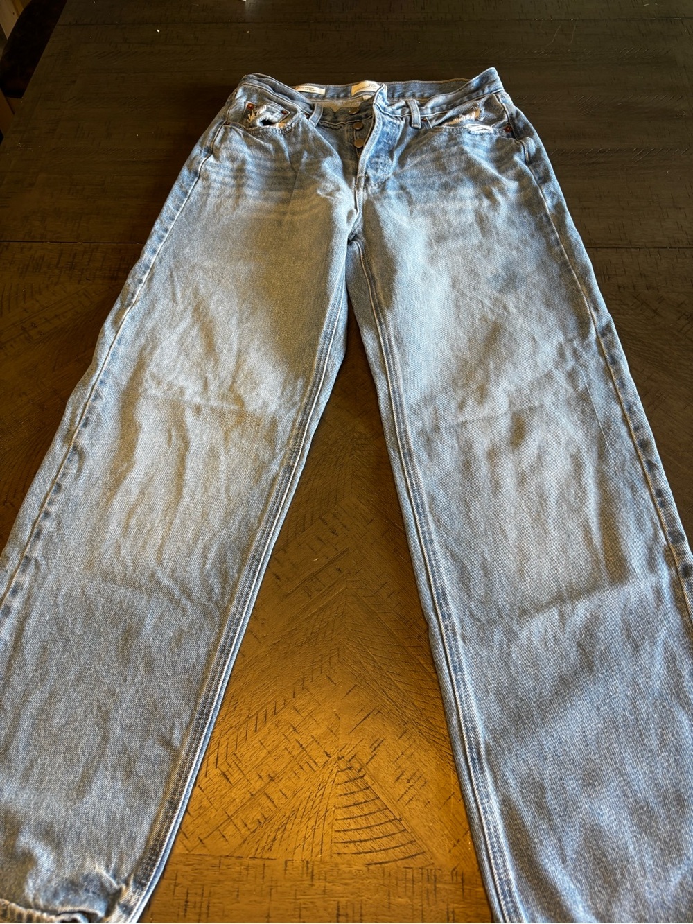 Light Wash wide leg high ride Denim Jeans
